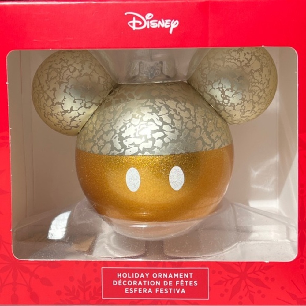 Hallmark Disney Gold Glass Mickey Mouse 2021 Ornament